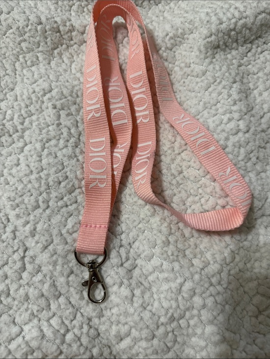 Dior Accessories - Dior Blush Pink Logo Lanyard with Silver Clasp